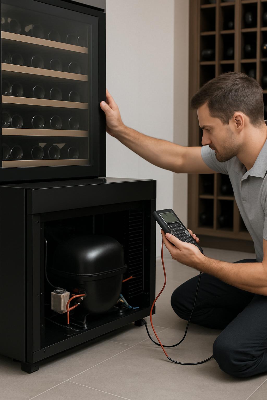 Man looking into wine cooler and analyzing it. A cargocollective govcdn filesystemรส localStorage cache National Ice cream...